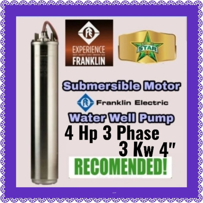 New Dinamo Motor Submersible Pompa Franklin 4 Hp 3 Phase 3 Kw Cnp Satelit Garansi