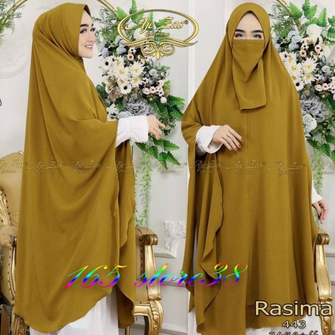Hijab/Jilbab/Khimar Rasima Plus Cadar Ori Aje Zas Bergo Crinkle Jumbo