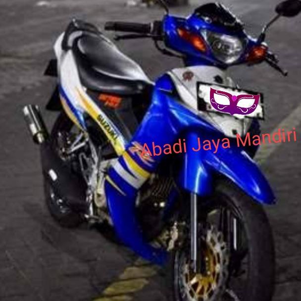 Striping Lis Stiker Body Suzuki Satria R Hiu Biru Putih 2004 Asli Sgp