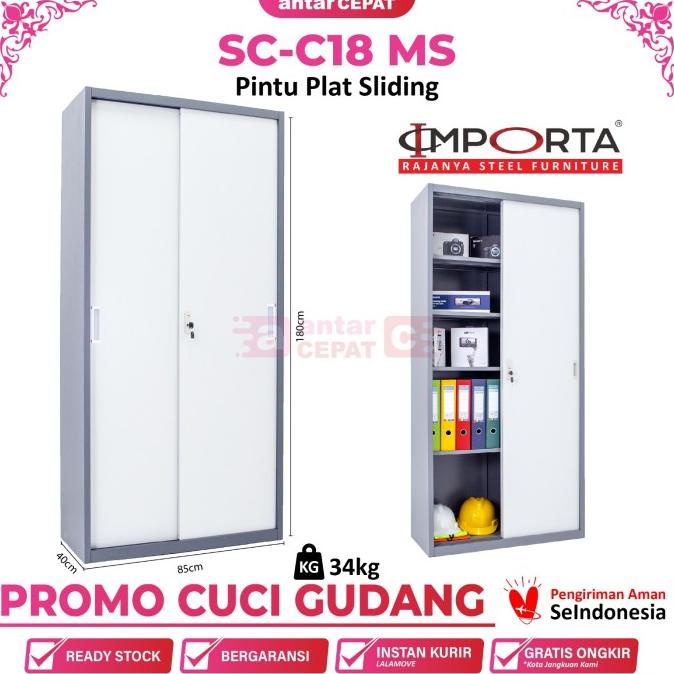 

Lemari arsip besi 2 pintu sliding plat IMPORTA SC-C18 MS