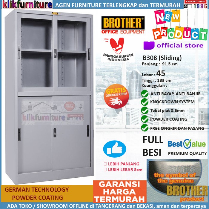 

LEMARI ARSIP FILING CABINET BESI 4 PINTU SLIDING B 308 BROTHER
