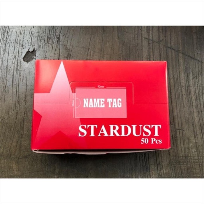 

NAMETAG STARDUST DENGAN PENJEPIT + PENITI ISI 50 PCS
