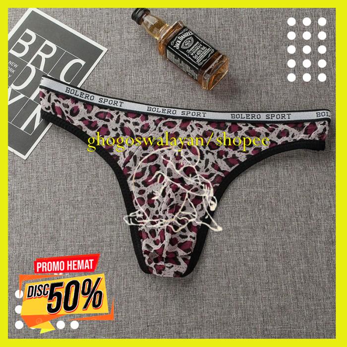 CELANA DALAM SEXY UNDERWEAR G STRING PRIA LOW WAIST TRANSPARAN LEOPARD BEST QUALITY PRODUCT 