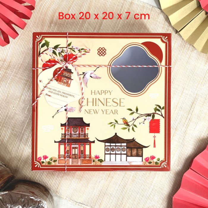 Cake Box Pudding Dus Kue Lapis Legit Imlek CNY Packaging Dus 20x20x7cm