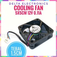 Delta Electronics 12V 0.11A Cooling Fan 5cm tebal 1.5cm 4 pin 5x5 cm