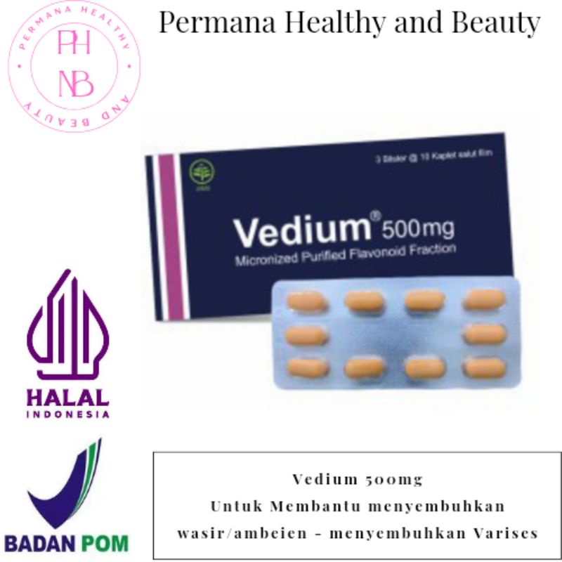 Vedium 500mg - Vedium Obat Wasir - Vedium 1Strip - Vedium 1Box