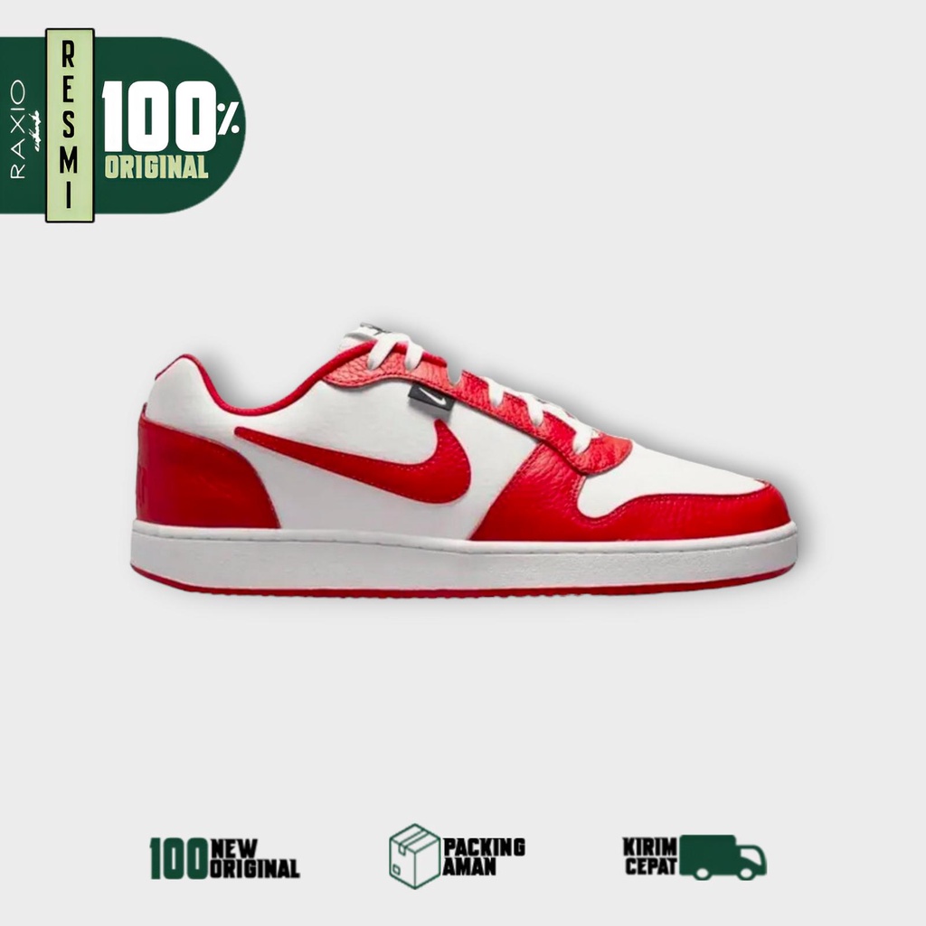 Sepatu Sneakers Nike Ebernon Low Prm White Red Original Ori Asli BNIB Murah