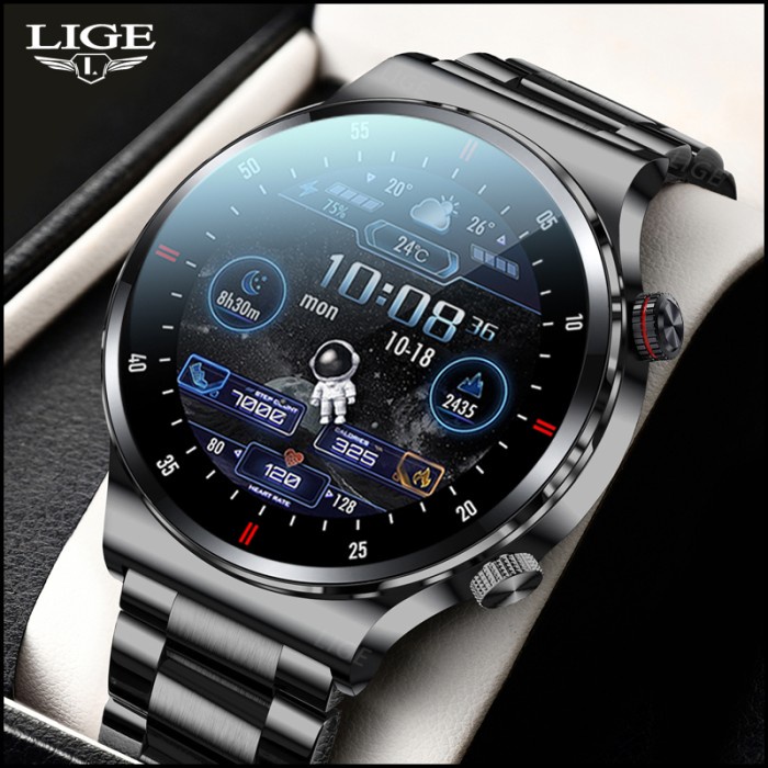 LIGE SmartWatch Untuk Android ios jam tangan pria pria + kotak