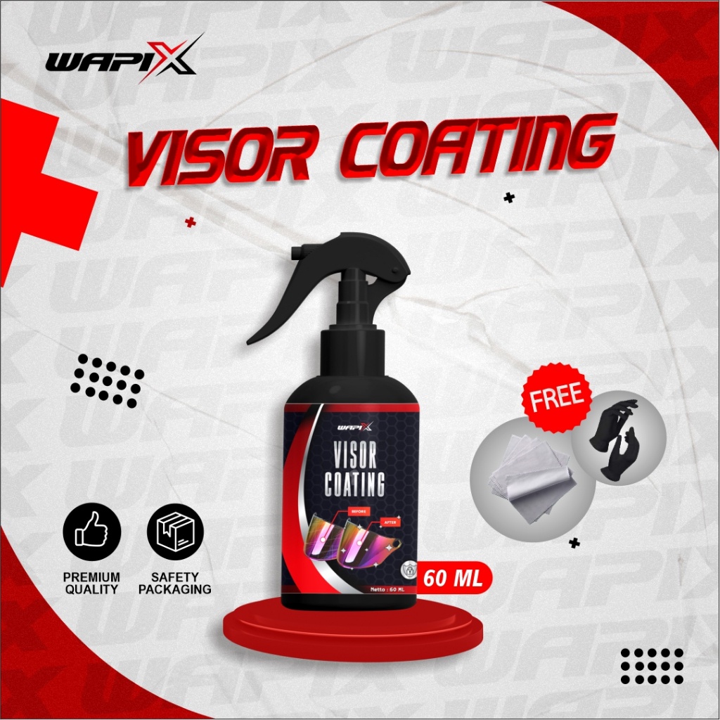 Wapix - Visor Coating - Pembersih Visor, Pelindung Visor & Efek Daun Talas Kaca Helm