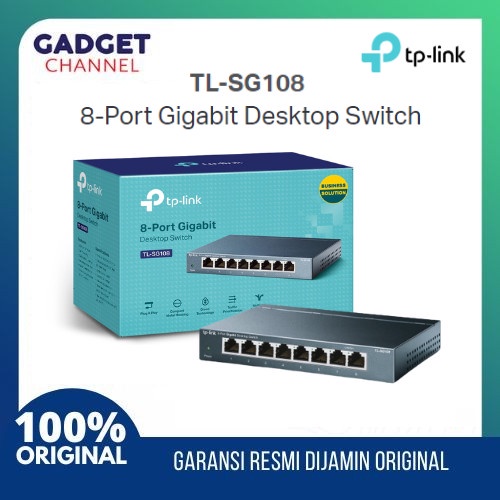 TP-LINK TL-SG108 8 PORT GIGABIT HUB TL SG 108 - GARANSI RESMI