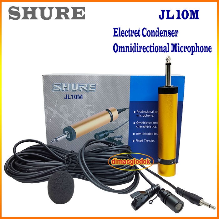 Terlaris Mic Kancing Mik Jepit SHURE JL 10 M Mic Imam Clip On Microphone Cable SALE