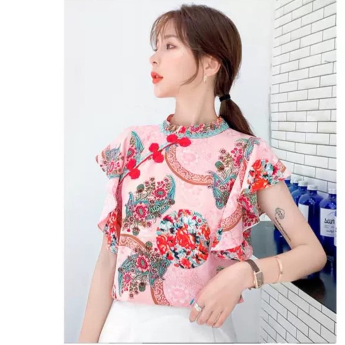 Namee Celosia Cheongsam Cny Import 0381 Atasan Wanita