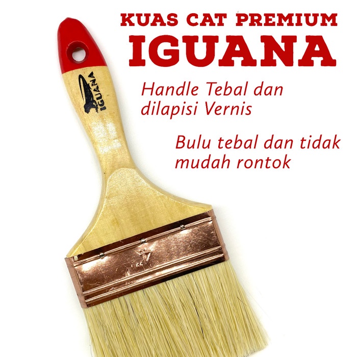 favorit] IGUANA KUAS CAT PREMIUM GG KAYU TEBAL,BULU PANJANG & TEBAL (hrg/dz)