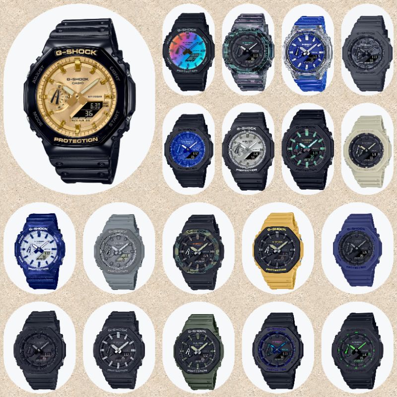 Jam Tangan Pria Casio G-shock GA2100 GA 2100 / GA 2100VB Tali Karet / Rubber