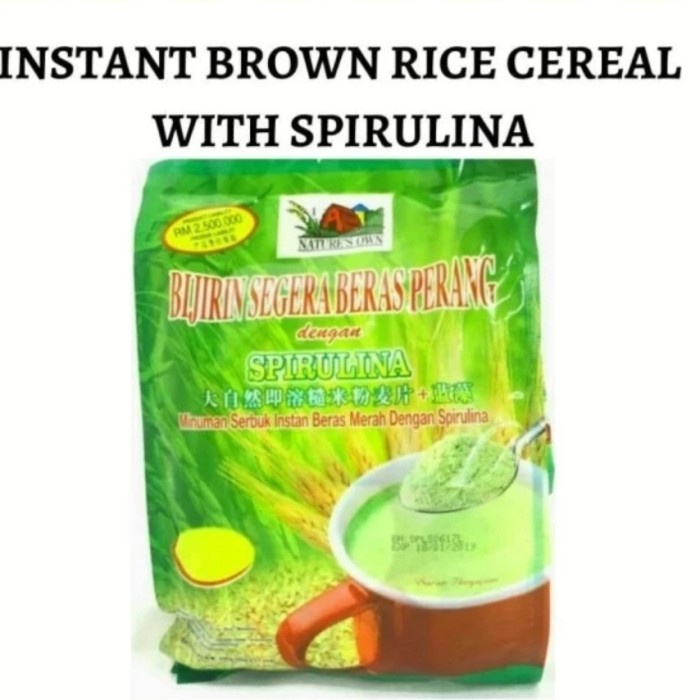 

Instant Brown Rice Cereal With Spirulina Minuman Merah Instan