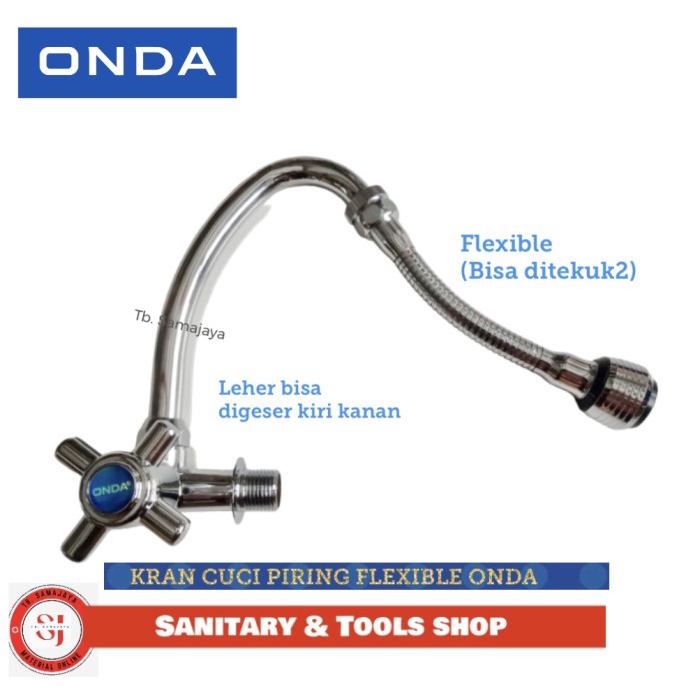 Kran cuci piring ONDA FLEXIBLE Angsa cuci piring onda + selang flexibl