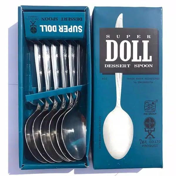 $$$$] SUPER DOLL Sendok & Garpu Makan | Sendok Teh | ASLI ORIGINAL STAINLESS