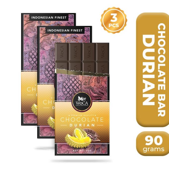 

gon WoCA Premium Chocolate 3 x 90g Bars - Cokelat Batang Rasa Durian