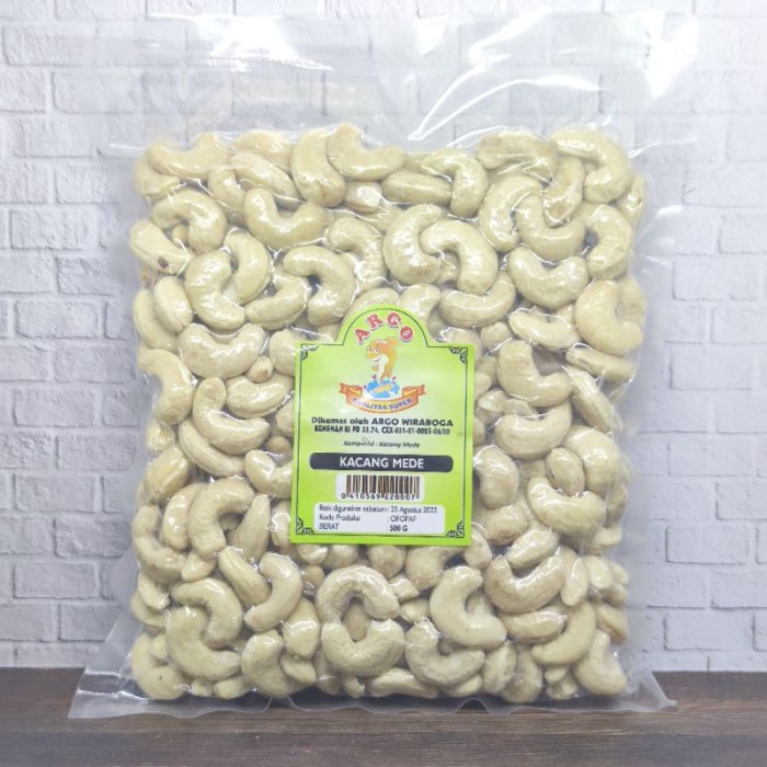 

Kacang Mete Super Argo Vacuum 500Gr Mede Mente Biji Utuh Besar