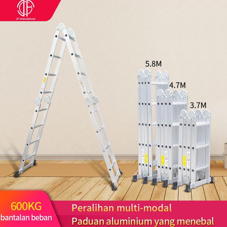 4.7 meter tangga lipat paduan aluminium teleskopik tangga teleskopik multifungsi 4.7 meter