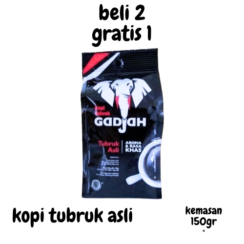 

PROMO {BELI 2 GRATIS 1} KOPI TUBRUK ASLI KEMASAN POUCH 150GR / KOPI GAJAH KOPI SABILU TAUBAH ST NYEL / KOPI TUBRUK GAJAH KOPINYA GUS IQDAM