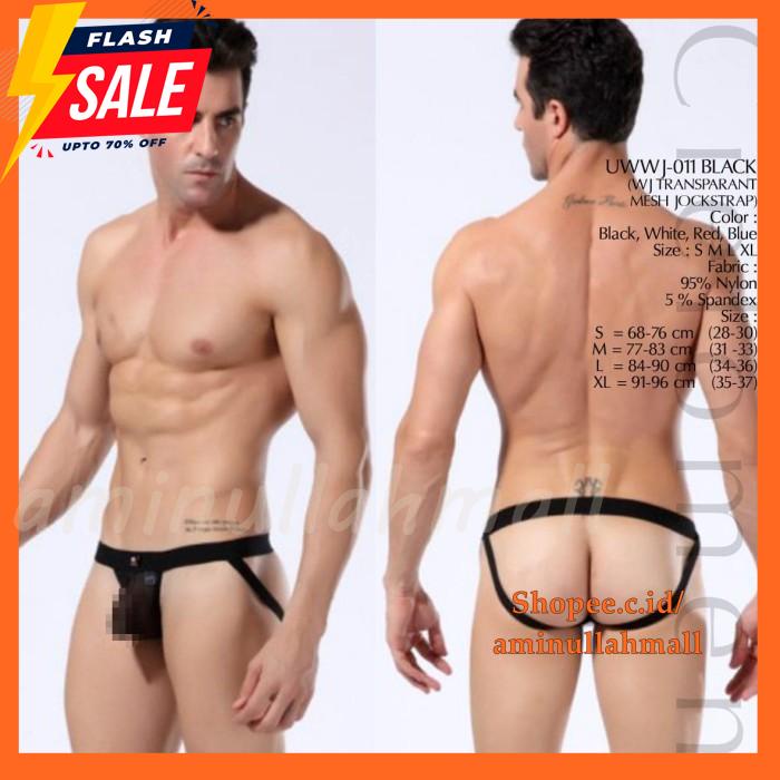 CELANA DALAM PRIA  BACK-DOOR UWWJ-011 BLUE MESH JOCKSTRAP CD GSTRING TERMURAH