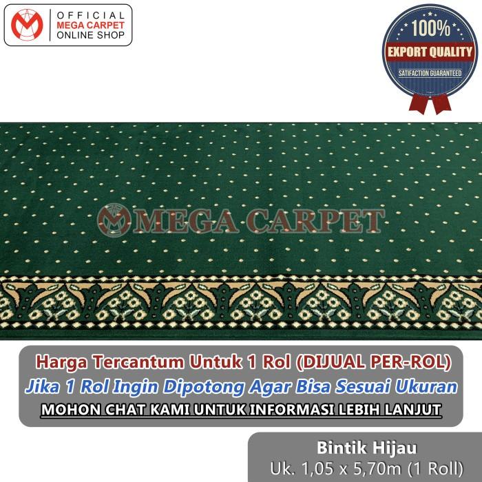 Sajadah Roll / Karpet Masjid / Karpet Mushola [Bintik Hijau]