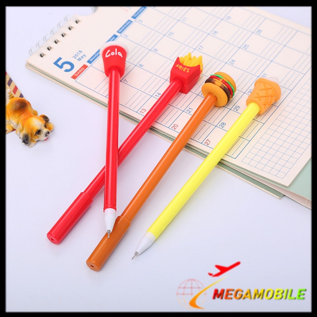 

MM - Pena Fast Food Pena Karakter Lucu Model Junk Food Burger Soda Cola French Fries Pen Karakter