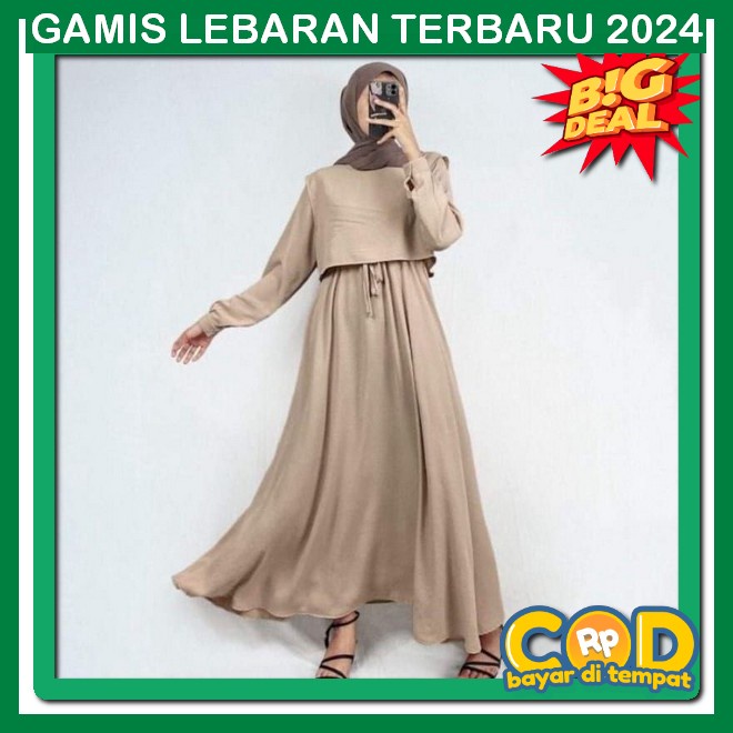 𝓱𝓪𝔂𝓵𝓪𝓱 Gamis Crinkle Set Hijab Elly Arsy // Abaya Gamis Muslimah // Gamis Crinkle Air Flow Syar'I Pa