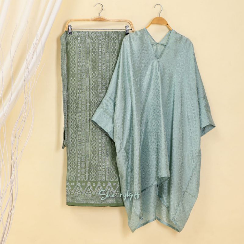 BLOUSE KAFTAN TUNIK VISCOSE ARUNA SET ROK LILIT SONGKET TERBARU TERMURAH