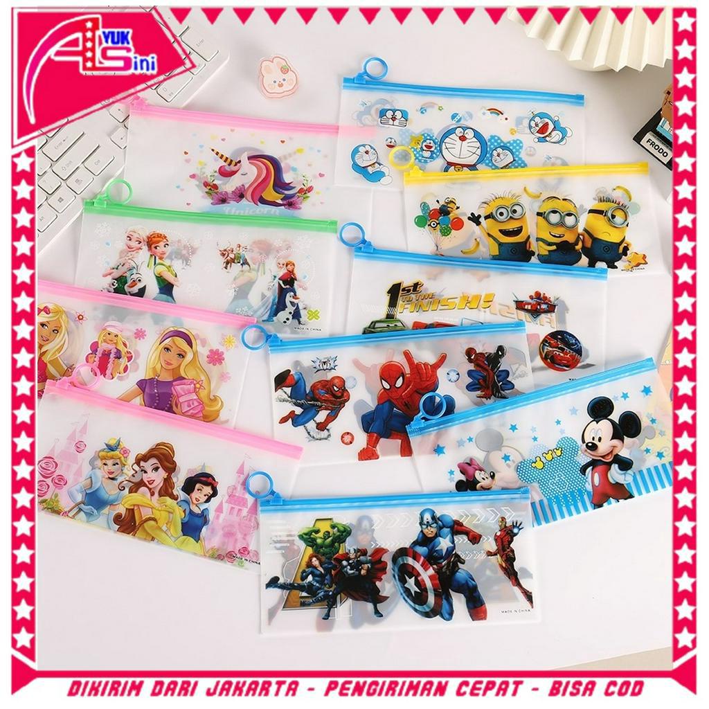 

AS Tempat Pensil Pulpen Transparan Ziplock Karakter Serbaguna Pouch Zip Lock Penyimpanan Kosmetik Pouch Zipper Pencil Case Tempat Penyimpanan Alat Tulis Murah