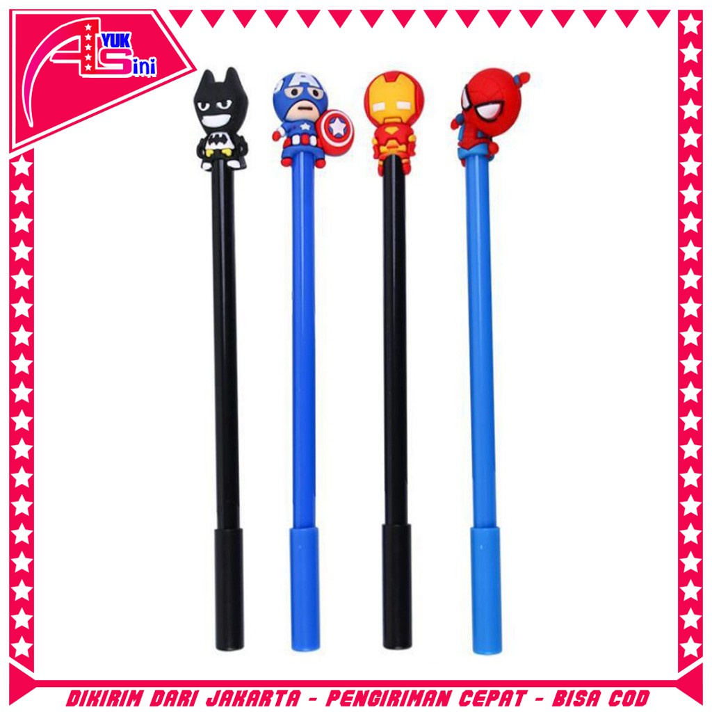 

AS Pena Gel Karakter Super Hero Pena Karakter Lucu Pulpen Gel Karakter