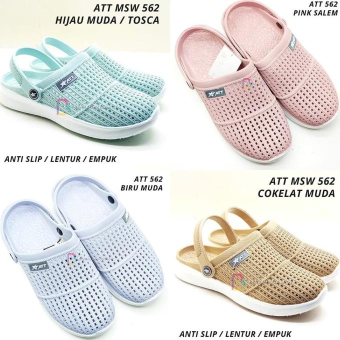 Sepatu Sandal Karet - Sepatu Sandal Wanita Att 562 Varian Warna