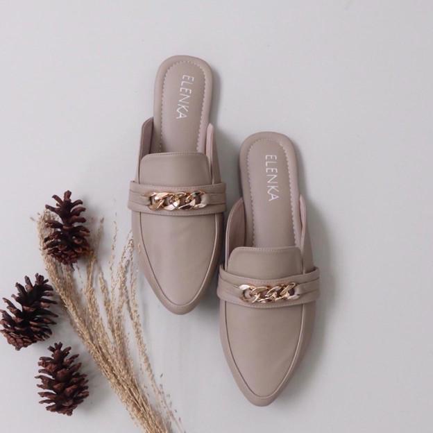 Sepatu Sandal Wanita Big Size - Zoya Cream Size 41,42,43,44,45