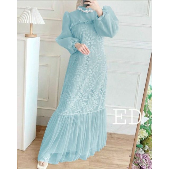 ANJS - Busana Muslim Gamis terbaru lebaran 2022 Murah Gaun Pesta Muslimah Baju Pesta Wanita Kondanga