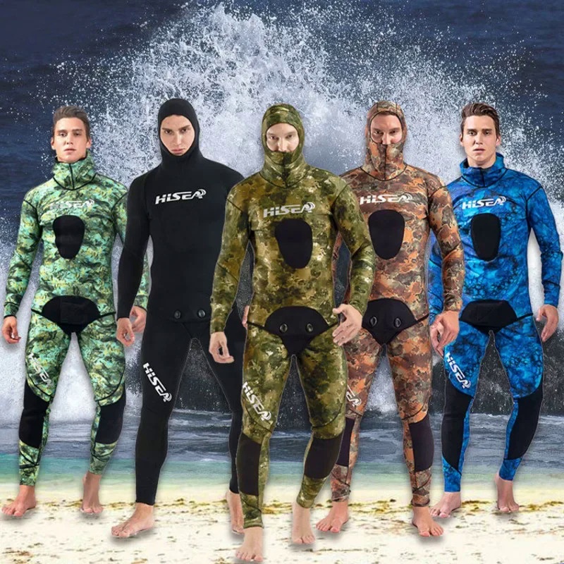 Hisea Men's Camouflage Wetsuits 1.5mm CR Triathlon CR Smooth Skin YAMAMOTO Hunter Open Cell Smooth S