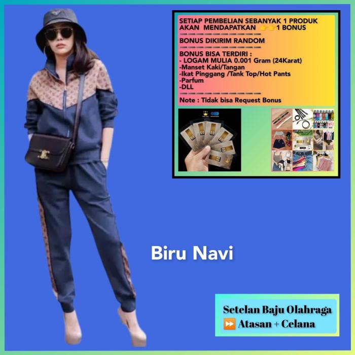 BAJU OLAHRAGA WANITA SETELAN SPORT ATASAN+CELANA TRAINING JOGING PUTIH