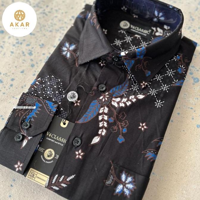 New Kemeja Batik V4 Classic Lengan Panjang. Size: M-L-Xl. Blx 231 Terbaik