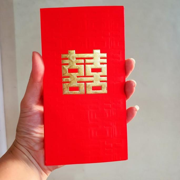 

SHOP !! Angpao Kawin Panjang Shuangshi Ampao Kawin Ampau Kawin Sangjit Merah TERLARIS