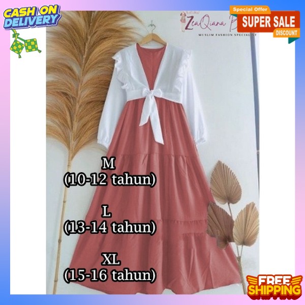 Dres Harian Kekinian Longdress Cewek Busana Syari Gamis Ansk Princes Sari Gamid Anak Perempuan Musel