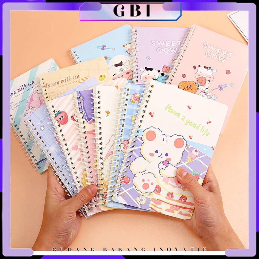 

GBI Buku Catatan Notebook A5 Isi 60 Lembar Buku Diary Aesthetic Motif Kartun Gaya Retro Buku Tulis Garis A5 Spiral Murah