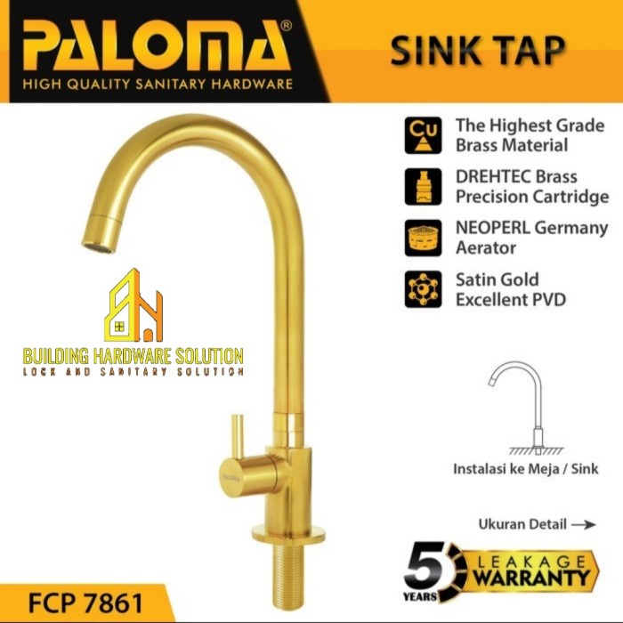 PALOMA FCP 7861 KERAN SINK CUCI PIRING DAPUR SATIN GOLD