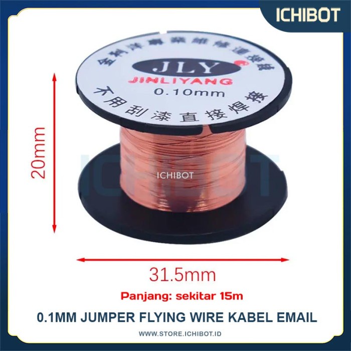 0.1mm Jumper Flying Wire Kabel Email kawat Tembaga Tipis Solder