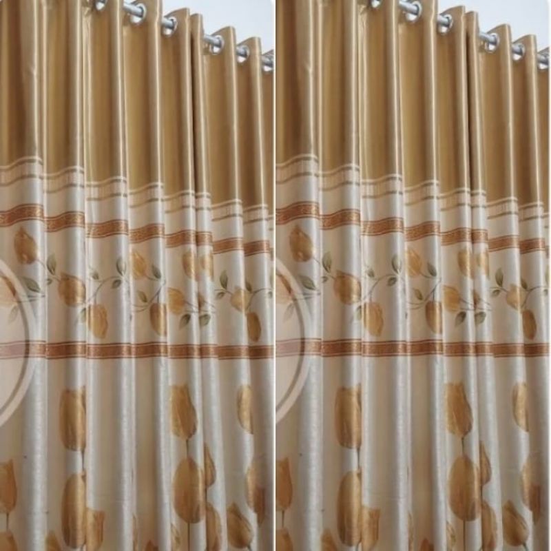 Gorden blackout import bunga tulip warna mocca