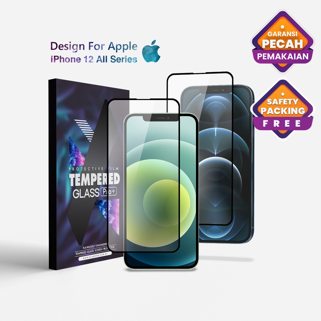 Premium Tempered Glass iPhone 12 All Series Full Cover, iPhone 12, iPhone 12 Pro, iPhone 12 Mini, iP