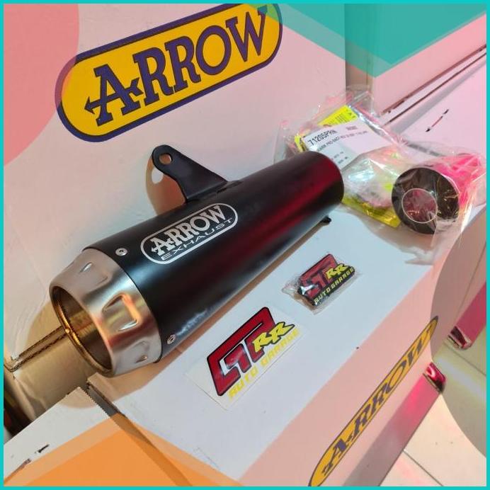 Knalpot Arrow Pro Race Black Fullsystem Stainless Drake Kawasaki ZX25R