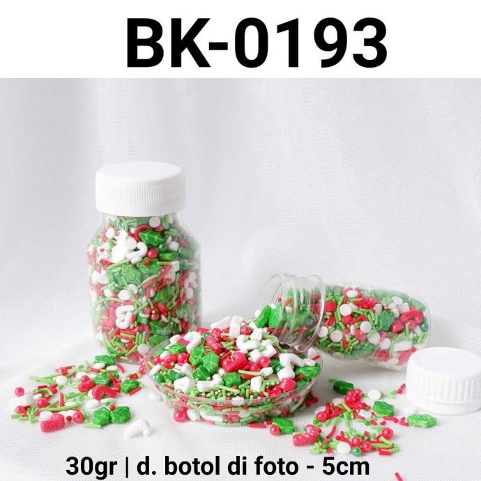 

TERLARIS BK-0193 Sprinkles sprinkle sprinkel 30gr 30 gram natal hijau merah