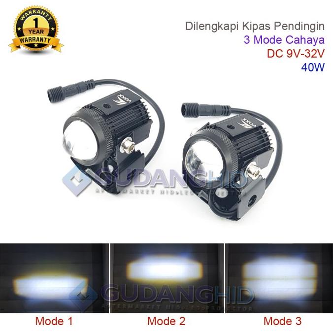 Voxx LED Mini Laser D2 Lampu Tembak Sorot LED Foglamp Mini Proji Hi-Lo
