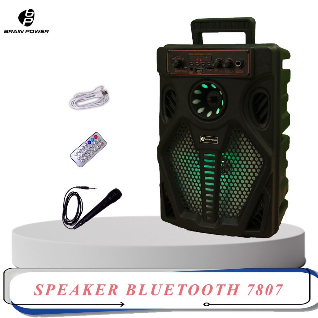 [ELECTROPICALLY] BRAIN POWER - KIMISO Speaker Bluetooth QS 7807 8 inchi Brain Power Super Bass Free