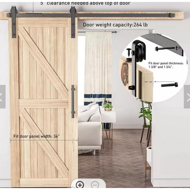Pintu Geser Barn Door Sliding Besi Rel Pintu Geser Door Track 2 Meter